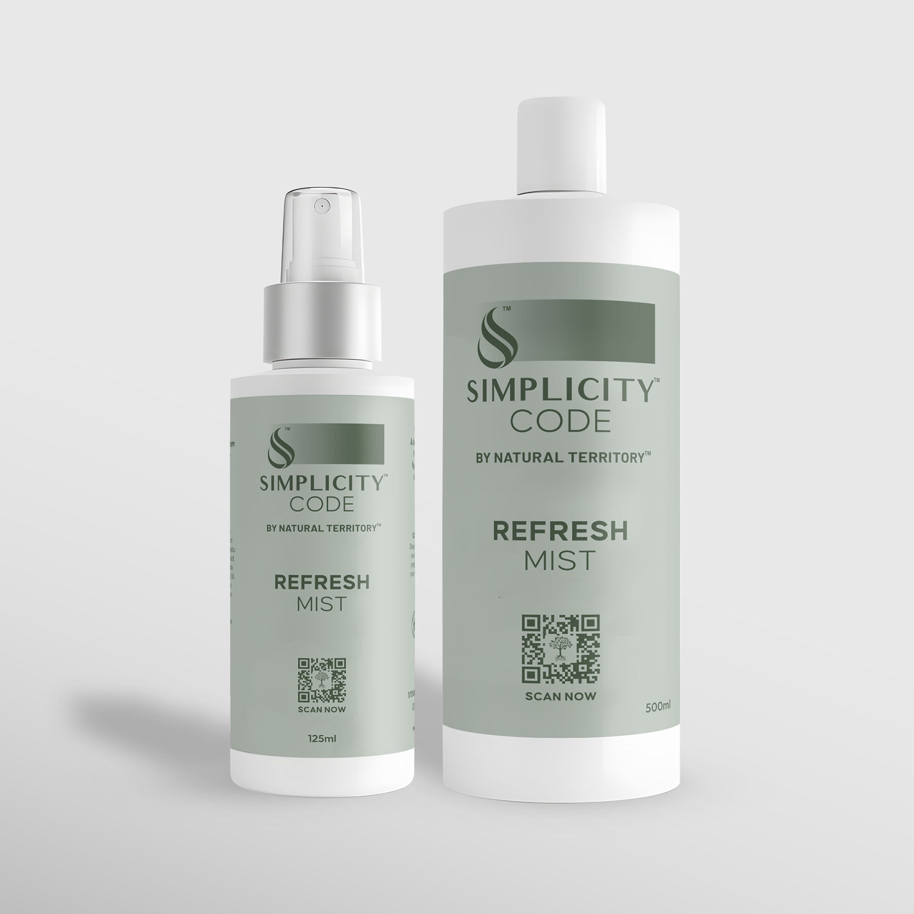 Two bottles of Simplicity Code Refresh Mist